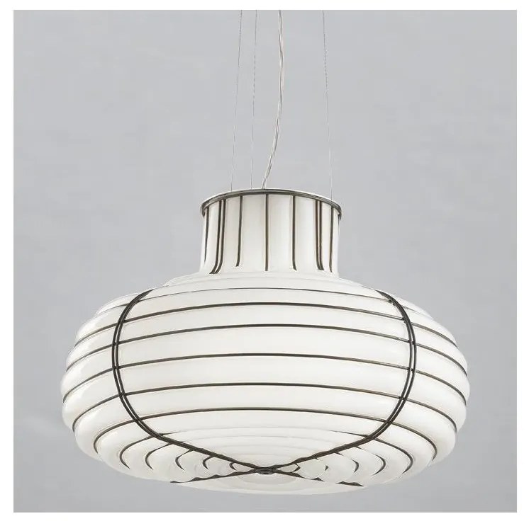 SIRU - Csillár zsinóron CHAPEAU 2xE14/40W/230V króm/fehér Velencei üveg