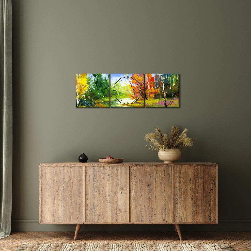 Kép - Tájfestés (órával) (90x30 cm)