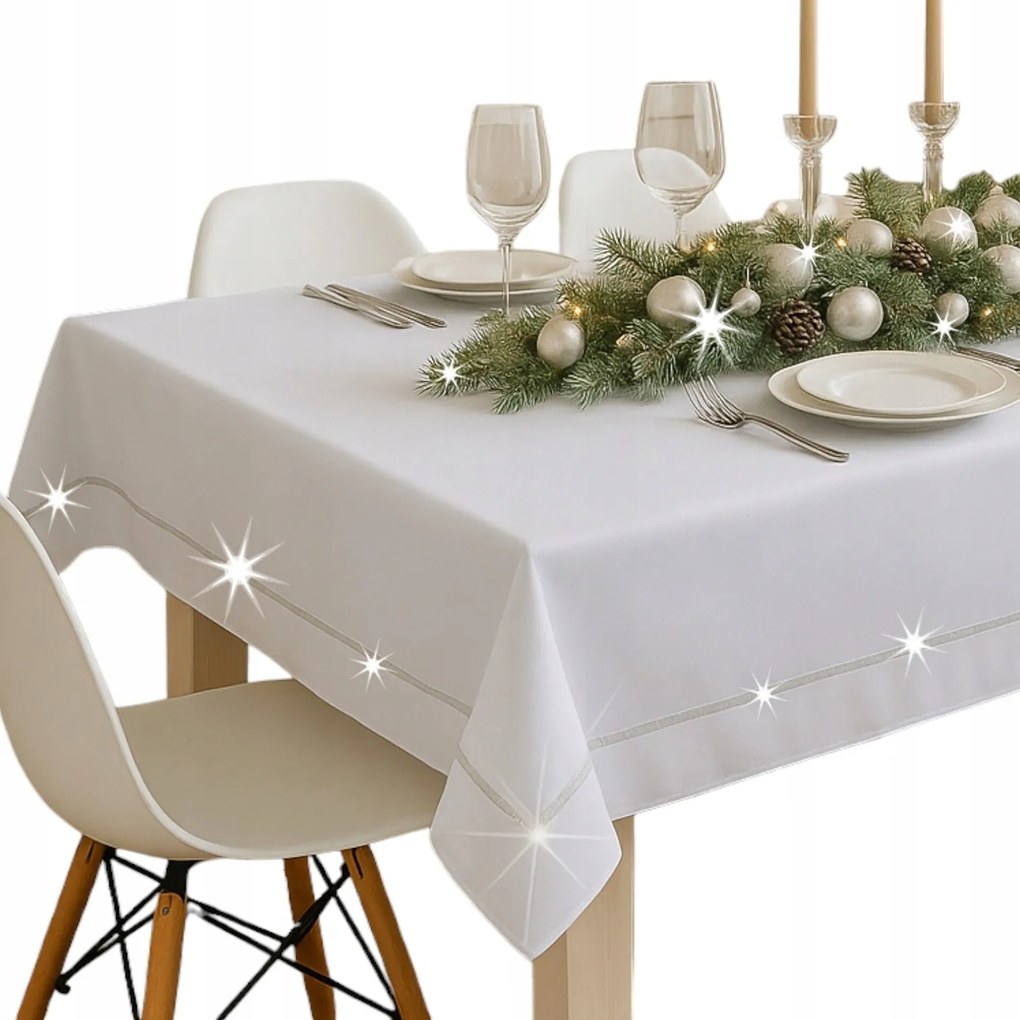 Abrosz Karácsonyi Fehér Ezüst 140x200 karácsonyra