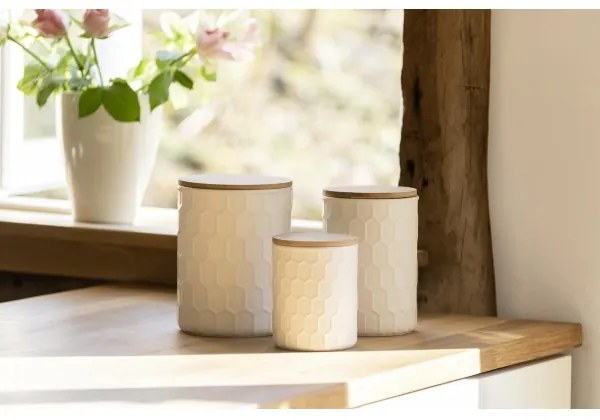 WENKO 54222100 - MAYA tárolódoboz 13x17 cm fehér/barna