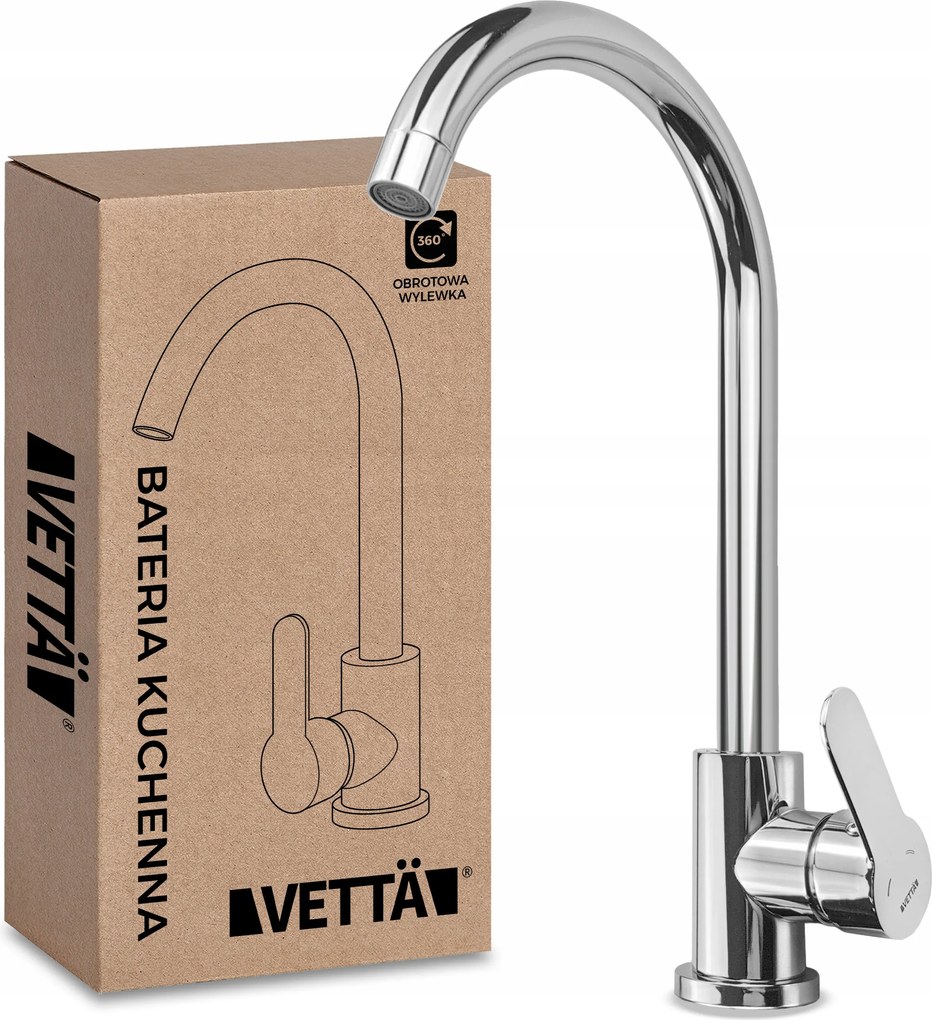 Konyhai csaptelep forgatható kifolyócső magas csaptelep mosogatóhoz Króm