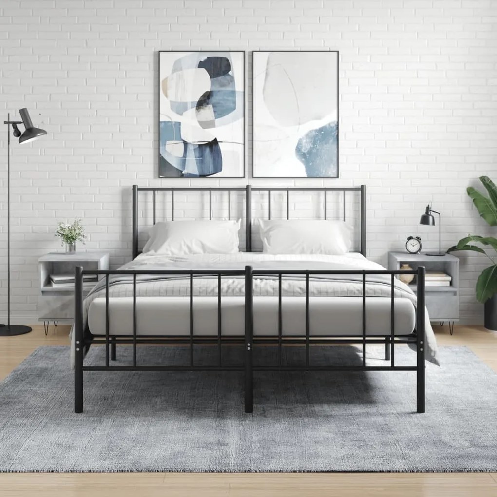 2 db betonszürke szerelt fa éjjeliszekrény 40 x 35 x 50 cm