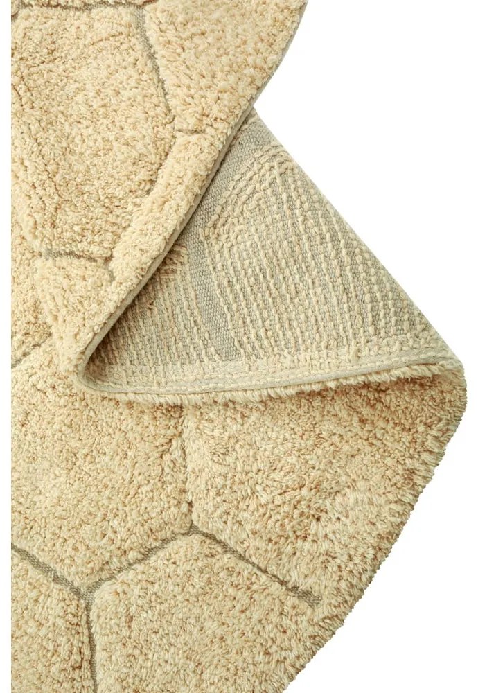 Okkersárga mosható kézi szövésű pamut kerek szőnyeg ø 140 cm Honeycomb Golden – Lorena Canals