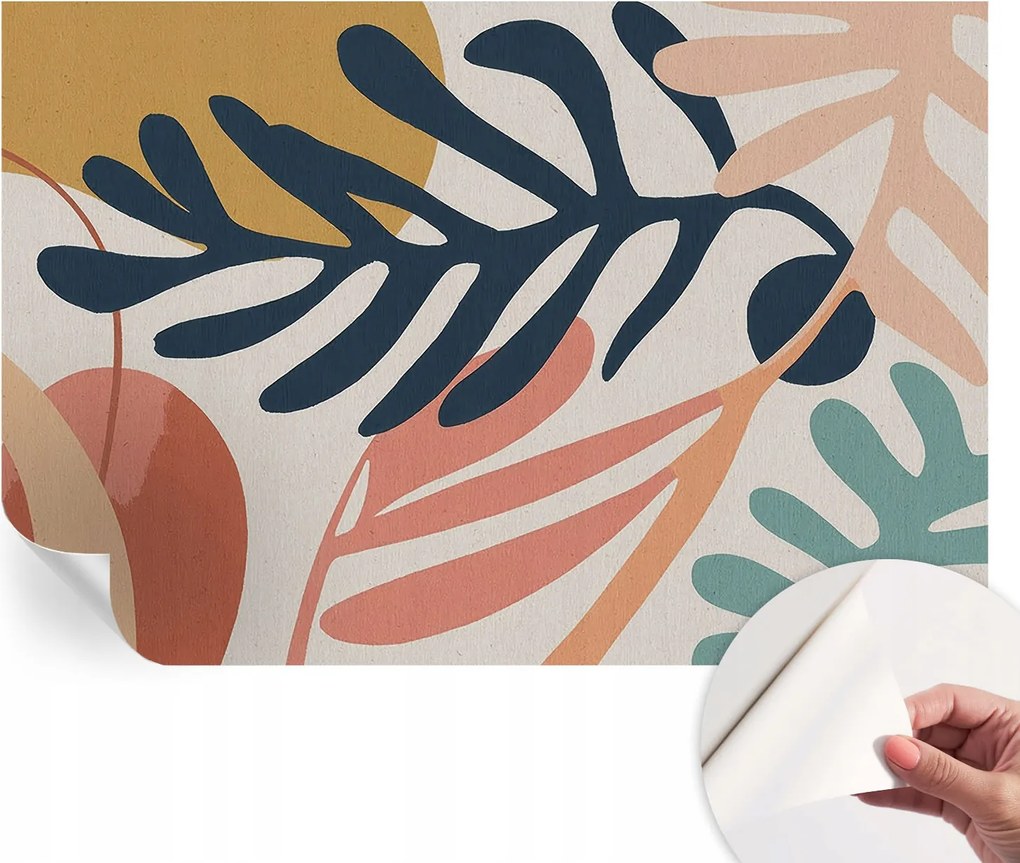 Öntapadós tapéta Divatos 3D fali ragasztóval Leveles minták 104x70 cm