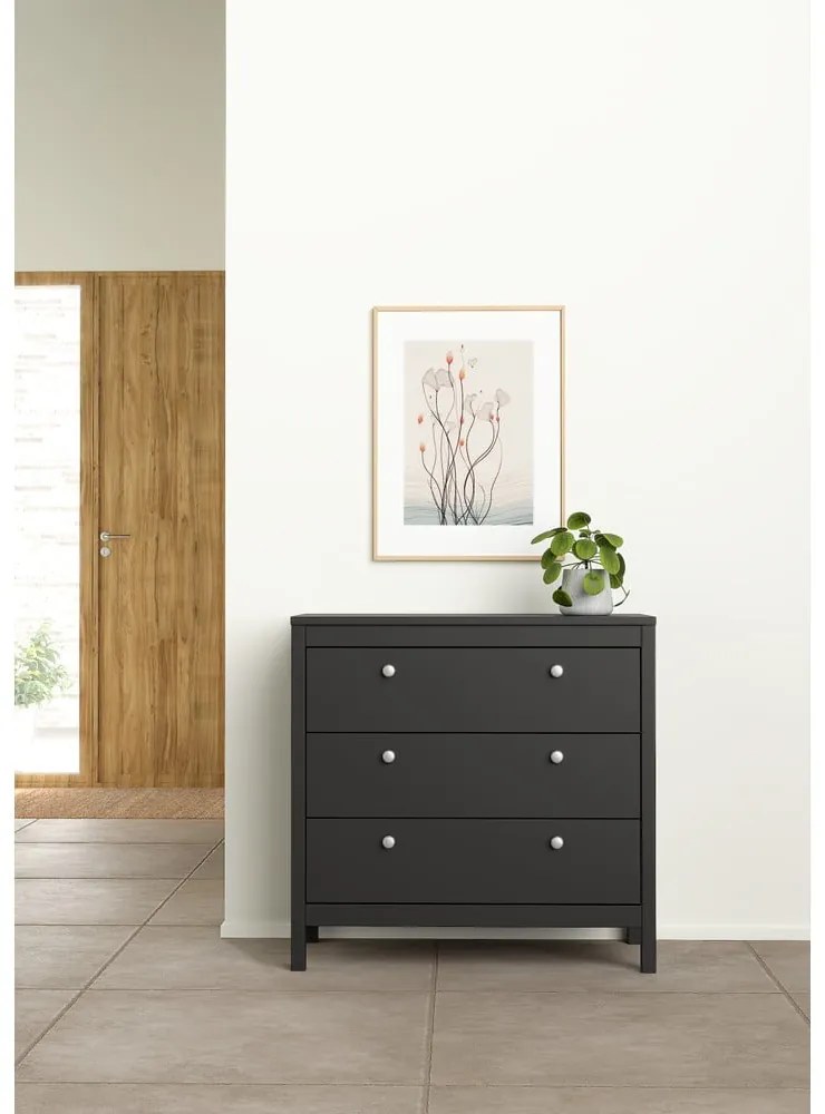 Fekete alacsony komód 82x80 cm Madrid – Tvilum
