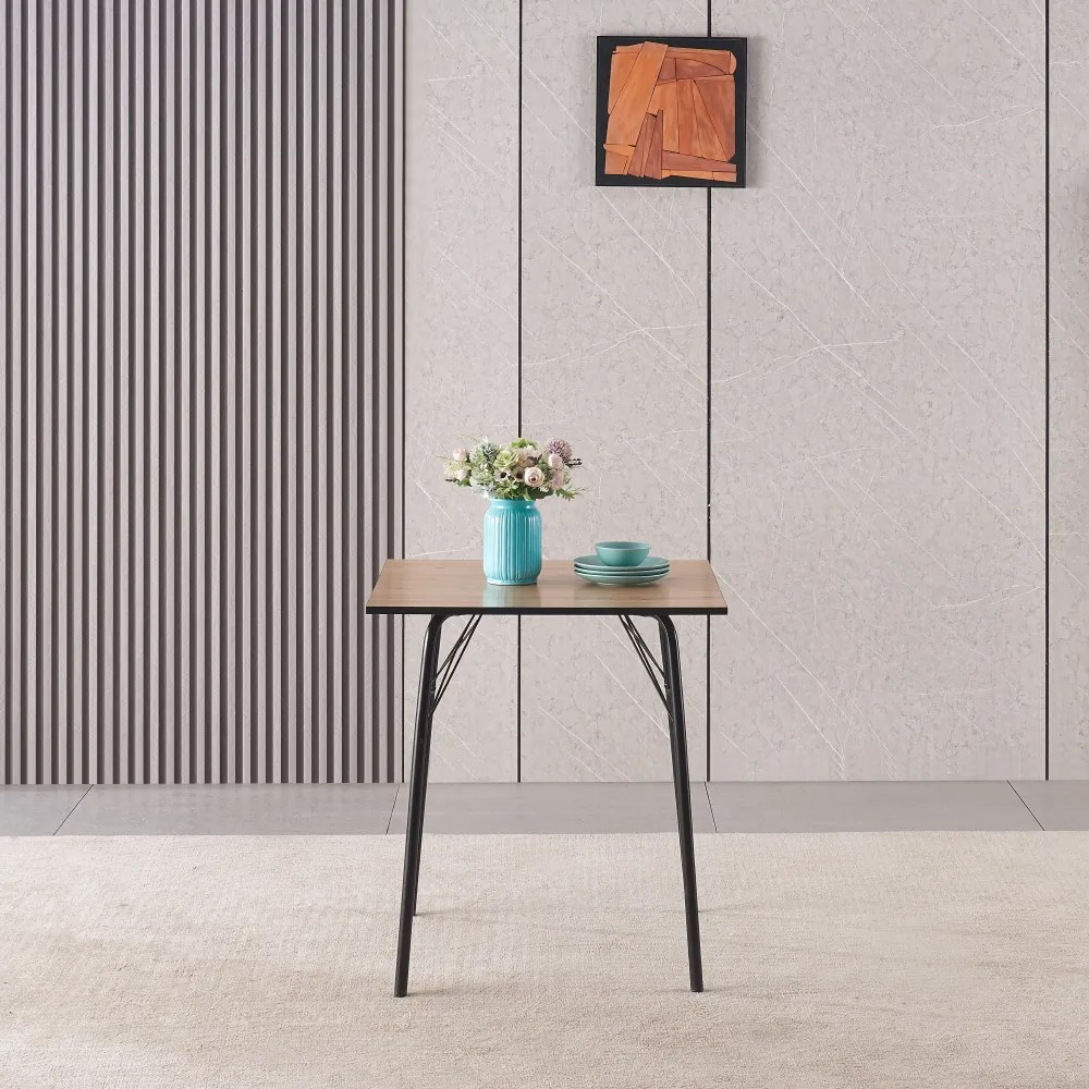 Étkezőasztal, artisan tölgy/fekete, 70x70x75 cm, NALAK TYP 1