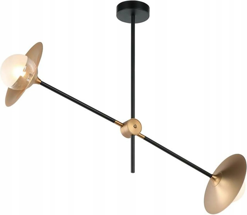 Aca Lighting mennyezeti lámpa 2XG9 sárgaréz/fekete fém üveg 85X20XM51CM Layla