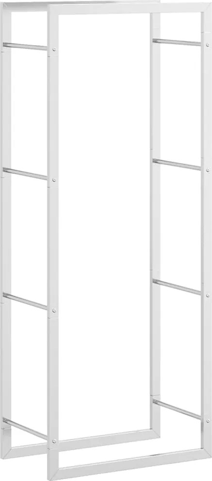 vidaXL rozsdamentes acél tűzifatároló 50x28x132 cm