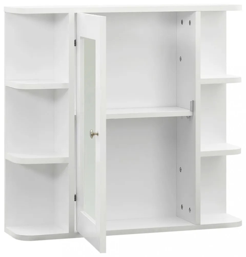 fehér MDF tükrös fürdőszobaszekrény 66 x 17 x 63 cm