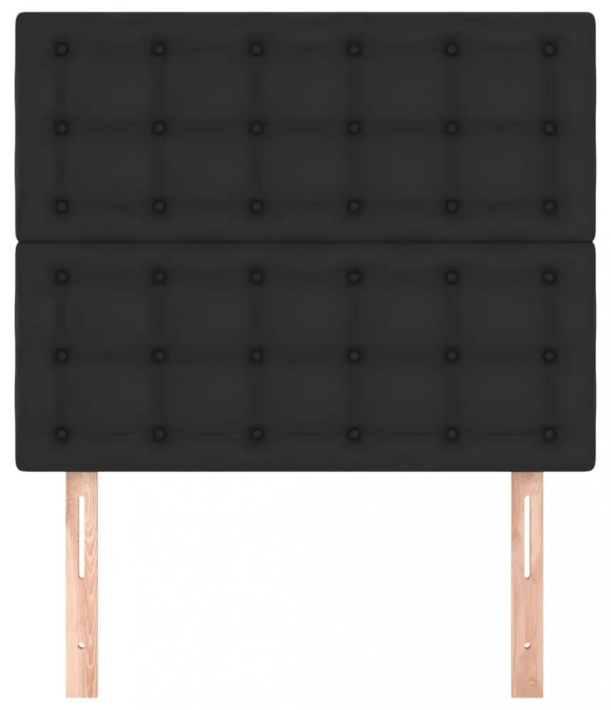 2 db fekete műbőr fejtámla 100x5x78/88 cm