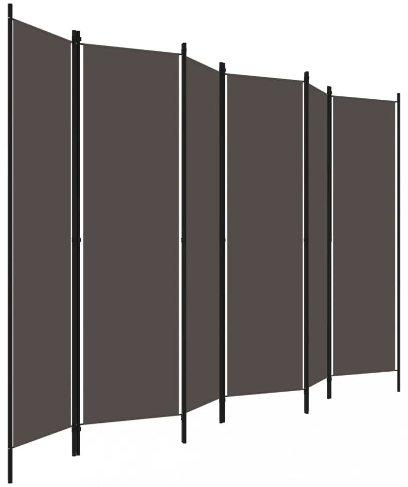 antracitszürke 6 paneles paraván 300 x 180 cm