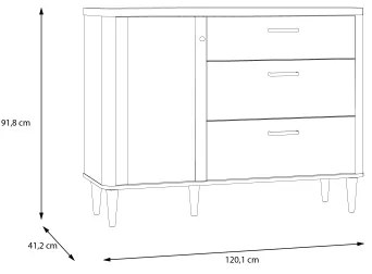 Fiókos komód VIRO barna/bézs