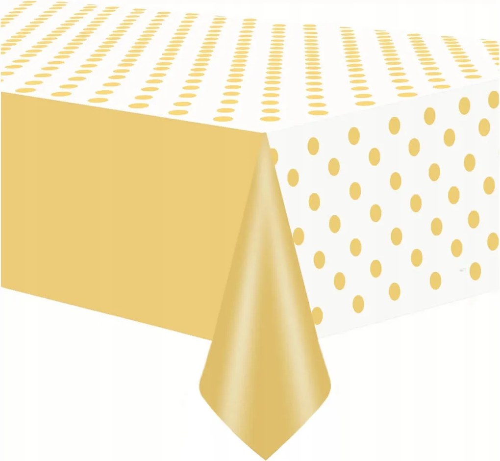 Abrosz szülinapi fehér arany pöttyökkel 137x274cm