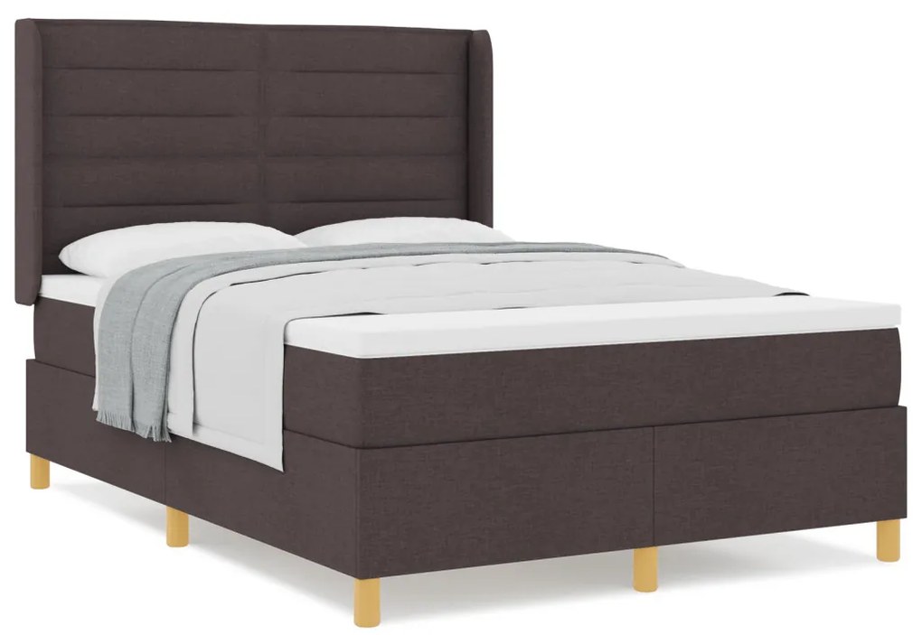 Boxspringágy Matraceval Sötétbarna 140x190 cm Szövet