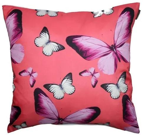 Domarex Butterfly párna, rózsaszín, 40 x 40 cm