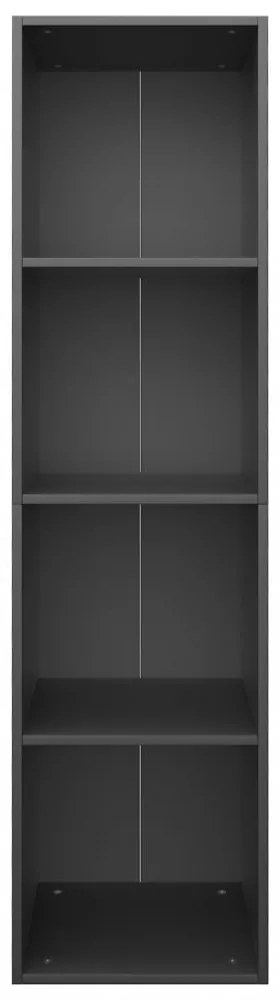 fekete szerelt fa könyv-/TV-szekrény 36 x 30 x 143 cm