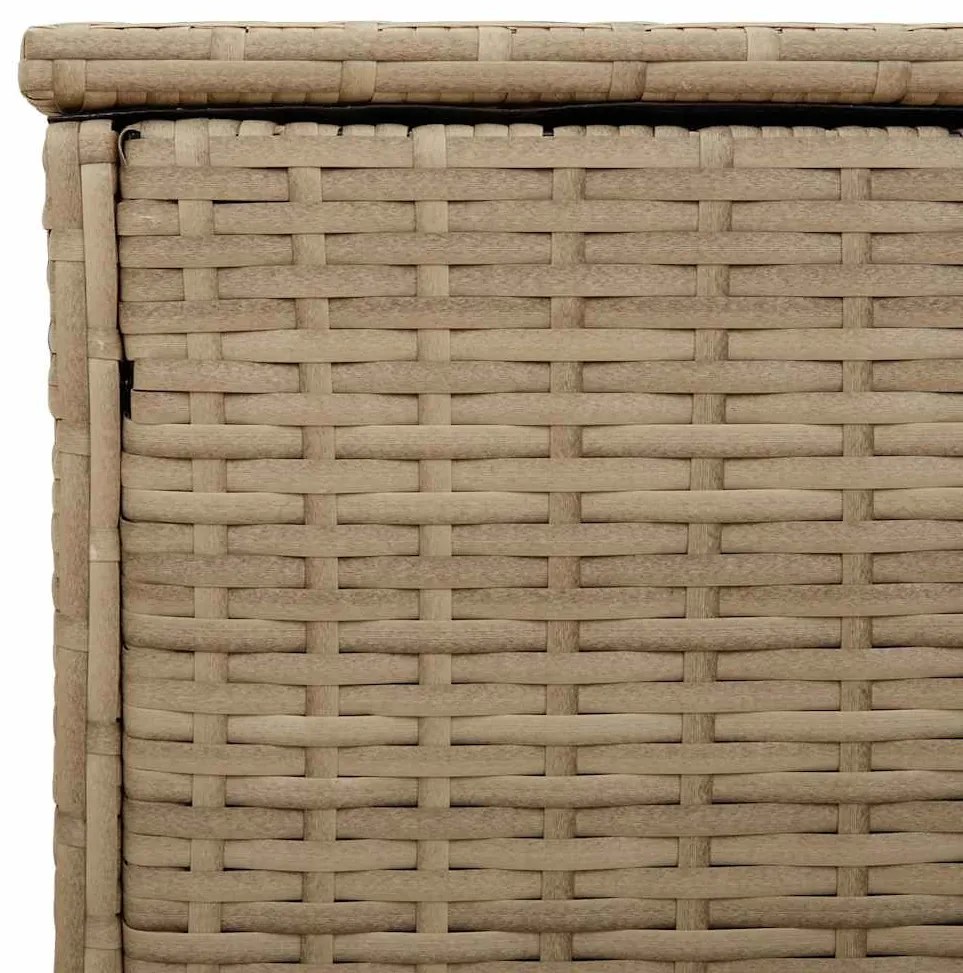 bézs polyrattan kültéri párna doboz 100x55x55,5 cm