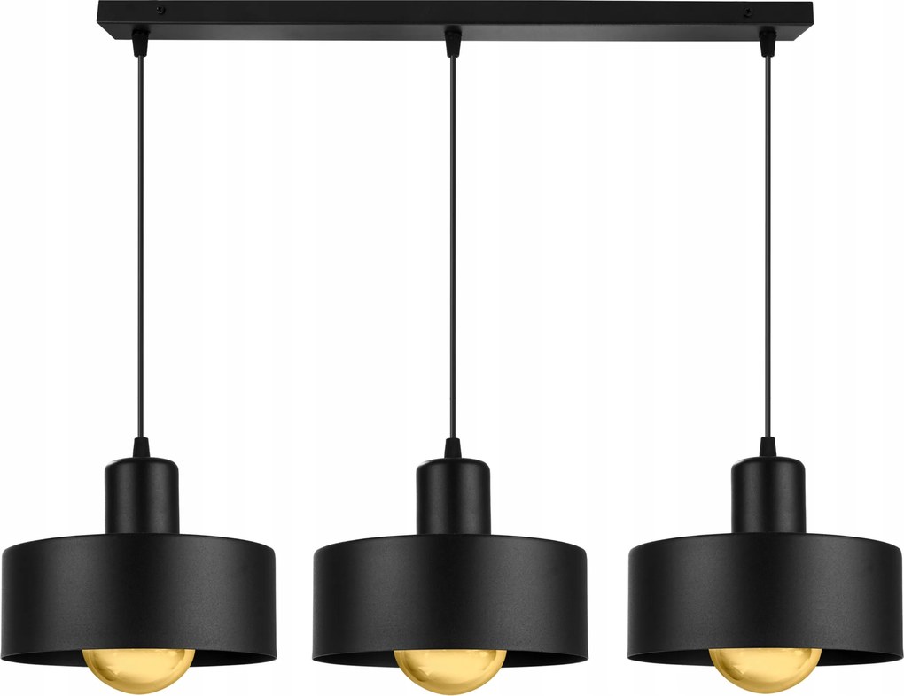 Mennyezeti Lámpa Lógó Csillár Hármas Díszléc Loft Glamour Fekete Fehér