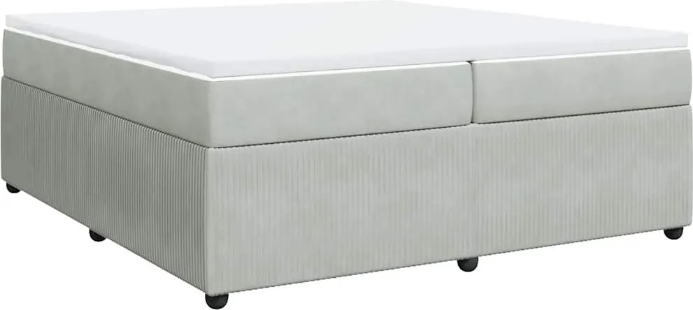 vidaXL világosszürke bársony rugós ágy matraccal 200x200 cm