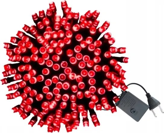 LED-es karácsonyfa fényfüzér 500 piros – beltéri 38m