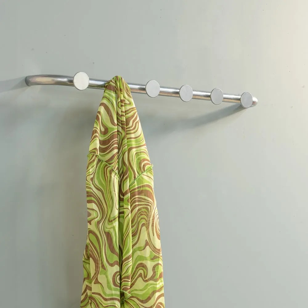 Ezüstszínű fém fali fogas 75 cm Retro – Spinder Design