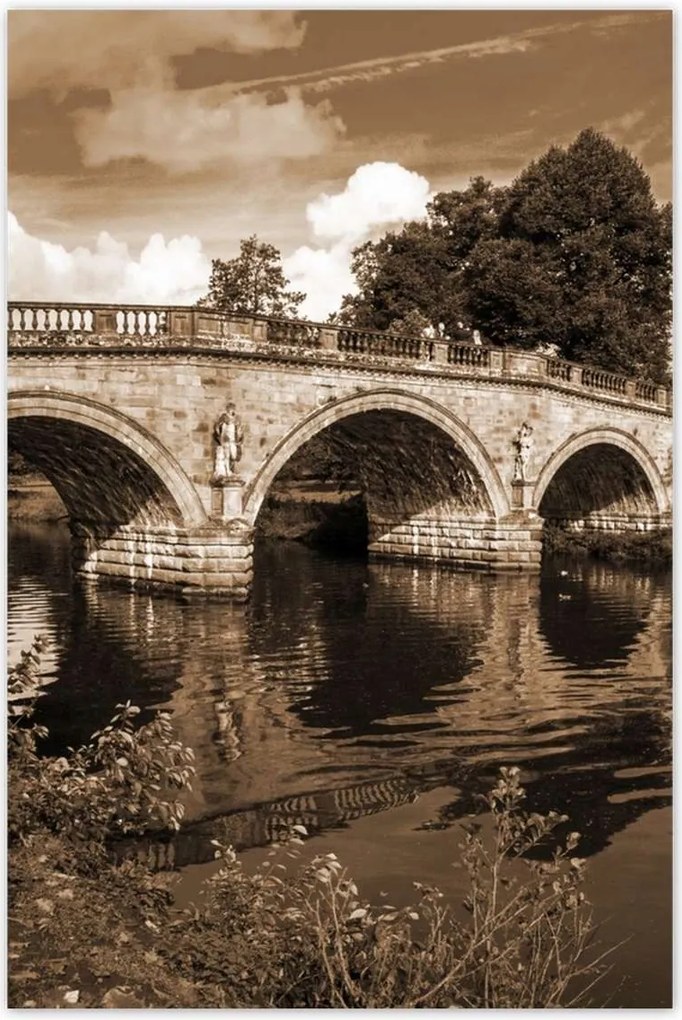 Poszterek 80x120 Híd a szépia folyón