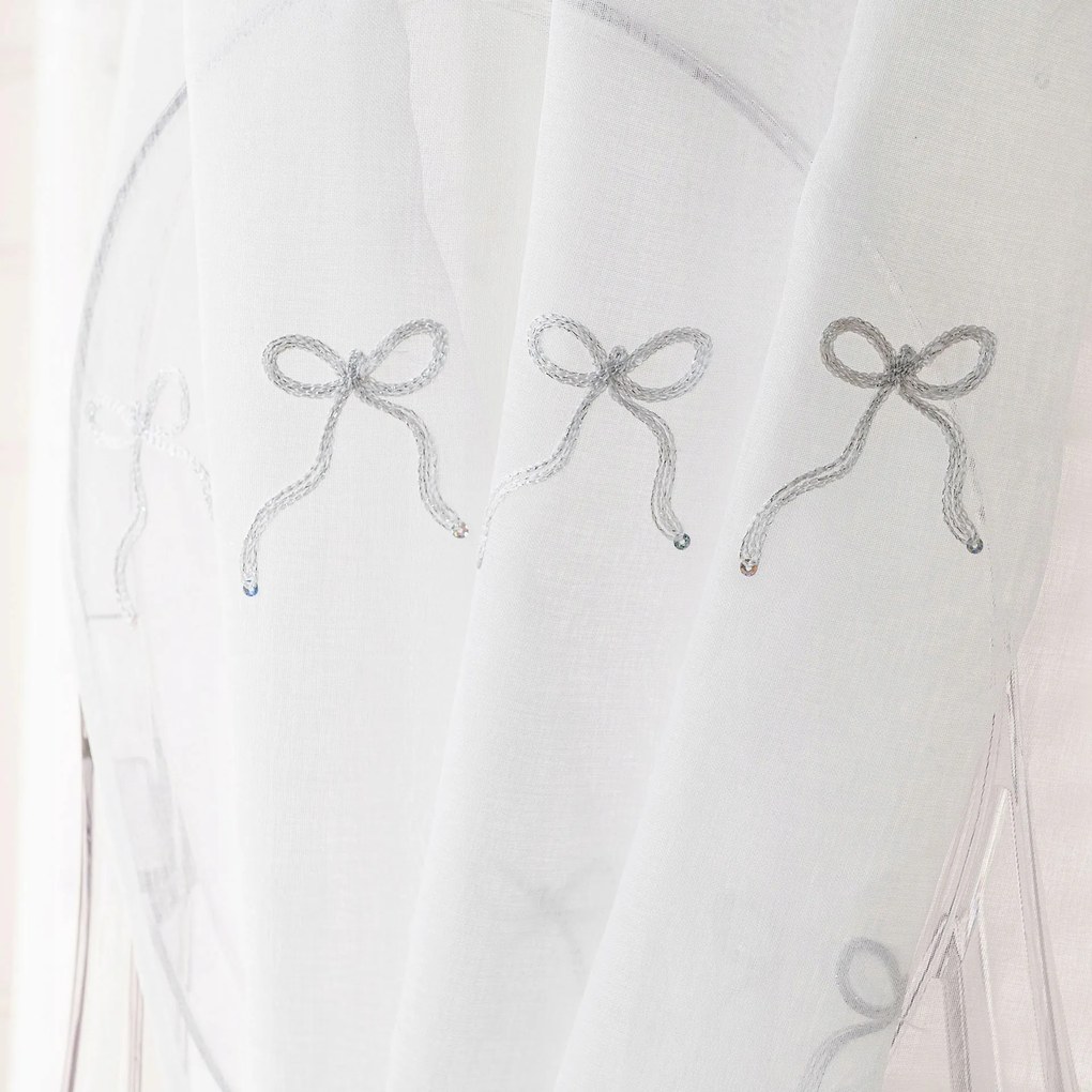 Szalagra kész függöny ólommal Masni 140x250 ezüst masni