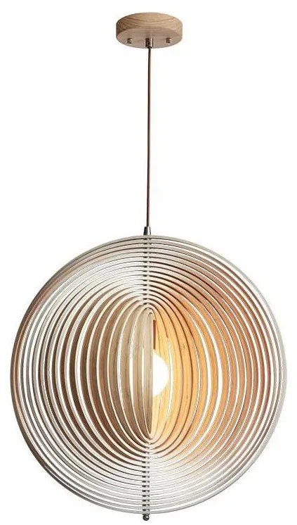 Fa függőlámpa kábelen 1xE27/60W/230V Ø 50 cm tömörfa/furnér/kaucsukfa