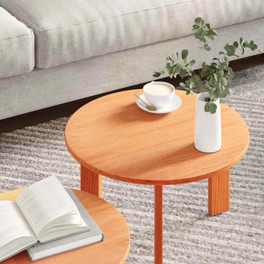 Dohányzóasztal 2 pcs Viaszbarna 47.5 x 47.5 x 27 cm