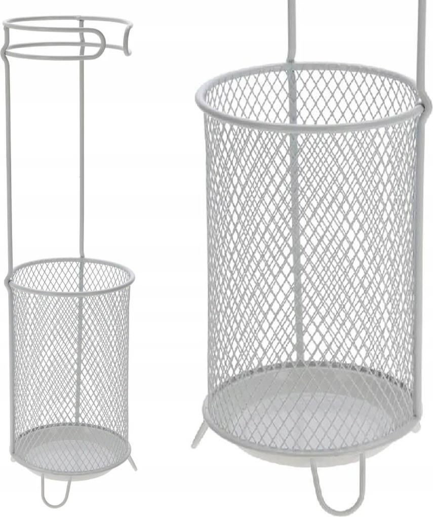 Esernyőtartó Állvány Esernyő Csepegtetővel Fém Kosár Áttört Fehér Előszoba