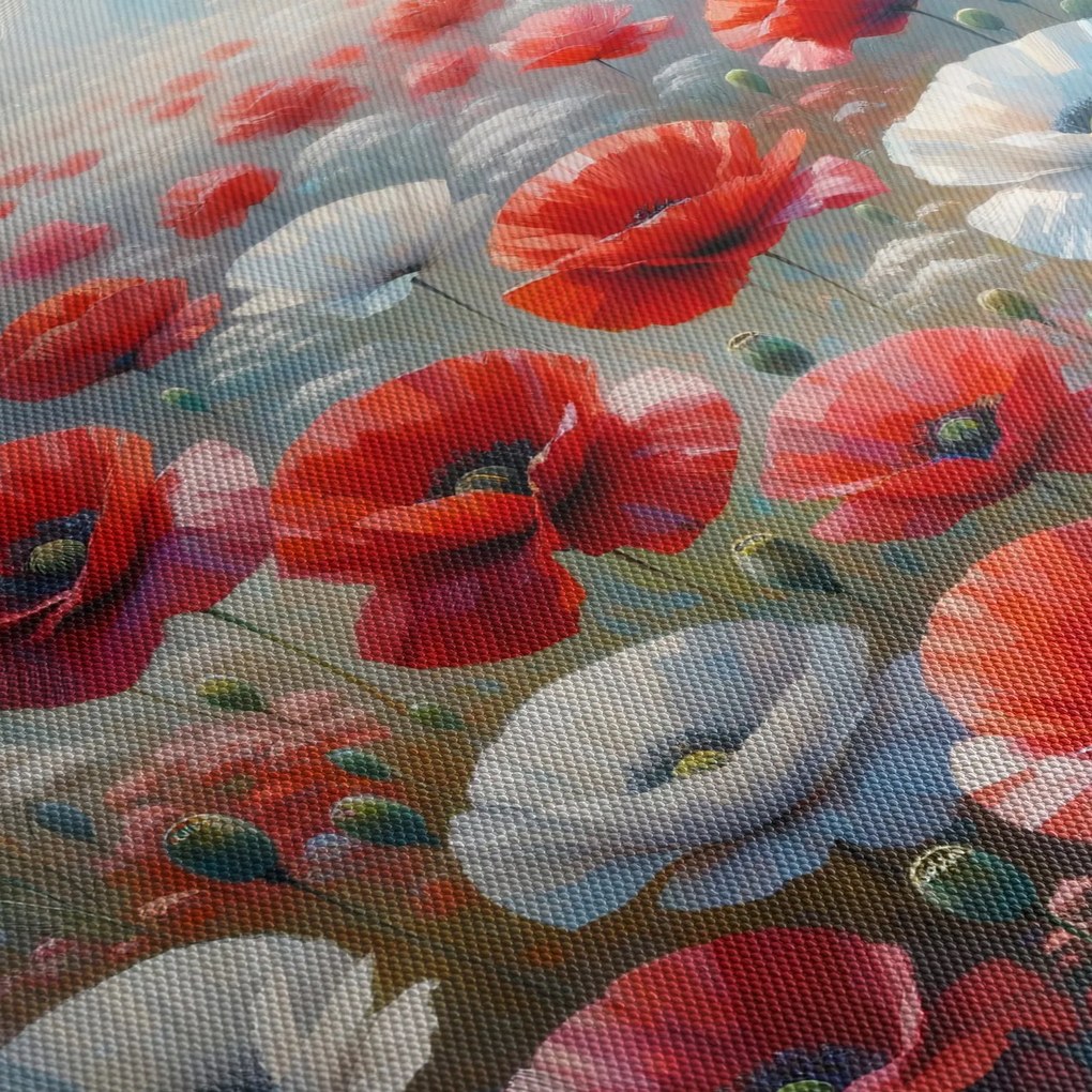Kép - Pipacsmező (órával) (90x30 cm)