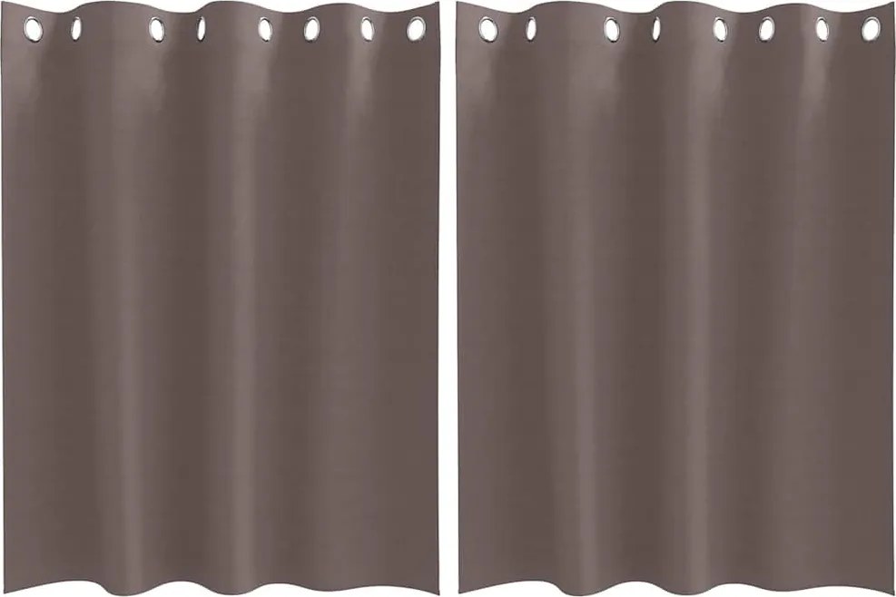 vidaXL Fekete Függöny Gyűrűkkel 2 pcs Sötét Barna 140 x 140 cm