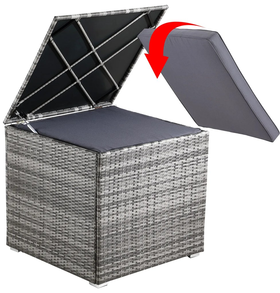 Casaria® Tárolódoboz 75x75x70 cm - szürke
