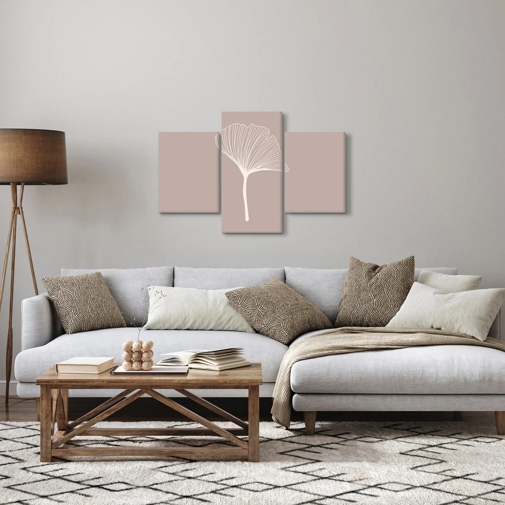 Kép - Bézs színű levelek N⁰5 (90x60 cm)