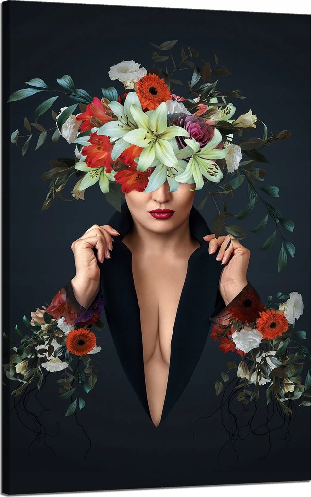 Vászonkép Virágok Nő Szépség Természet 50x80 cm Ajándéknak is tökéletes