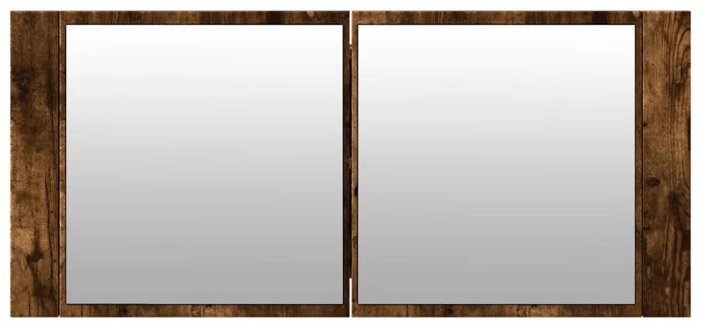 füstös tölgy színű LED-es tükrös fürdőszobaszekrény 100x12x45cm