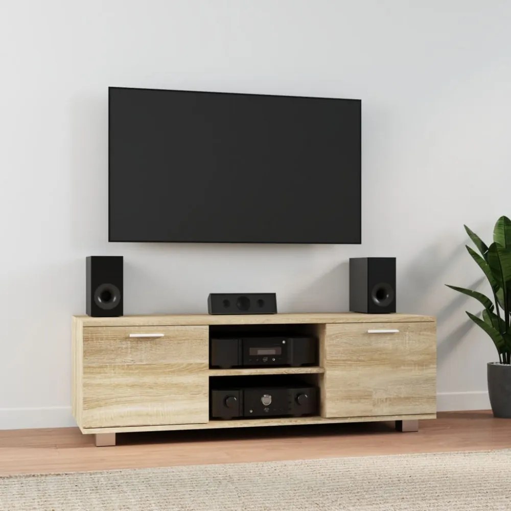 sonoma tölgy színű szerelt fa TV-szekrény 120 x 40,5 x 35 cm