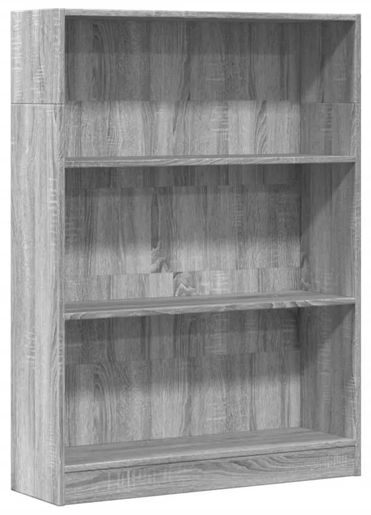 szürke sonoma színű szerelt fa könyvespolc 80 x 24 x 109 cm