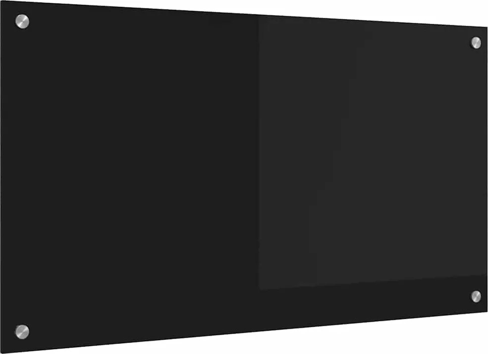 vidaXL Konyhai splashback Fekete 90 x 50 cm edzett üveg