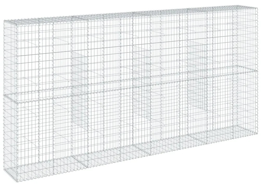 horganyzott vas gabion kosár fedéllel 400 x 50 x 200 cm