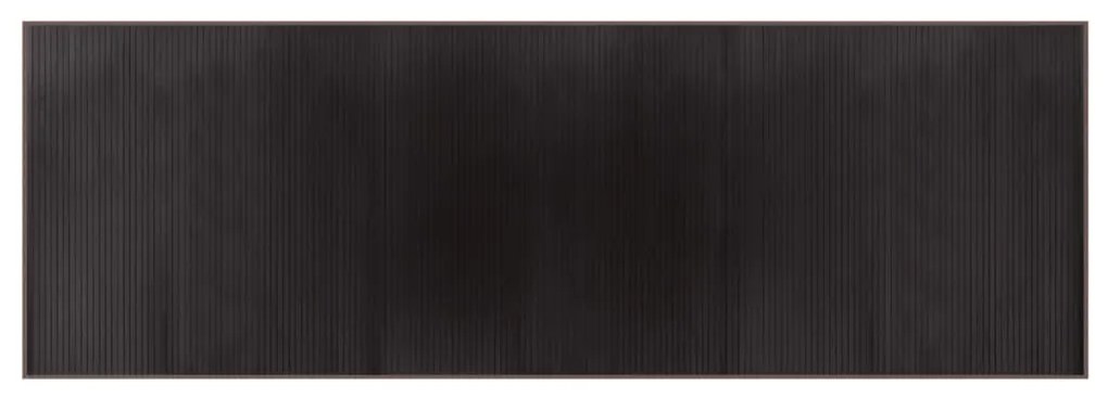 négyszögletű sötétbarna bambusz szőnyeg 100 x 300 cm