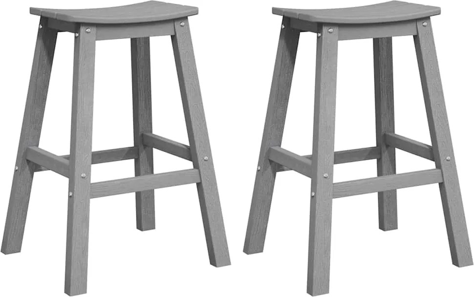 vidaXL Bárszék 2 pcs Világosszürke 52 x 43 x 73,5 cm HDPE