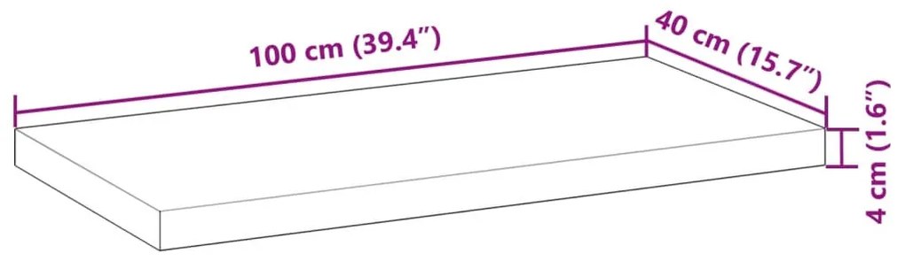 4 db kezeletlen tömör akácfa függőpolc 100 x 40 x 4 cm