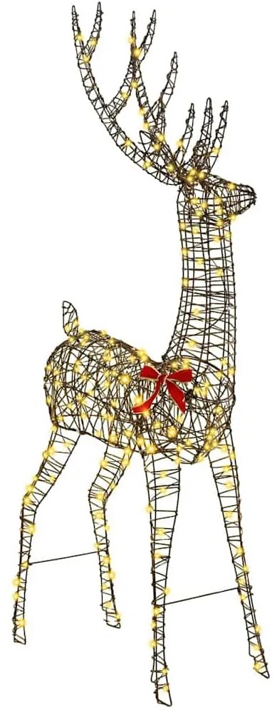3D rénszarvas 250 LED-del Meleg fehér 180 cm Rattan