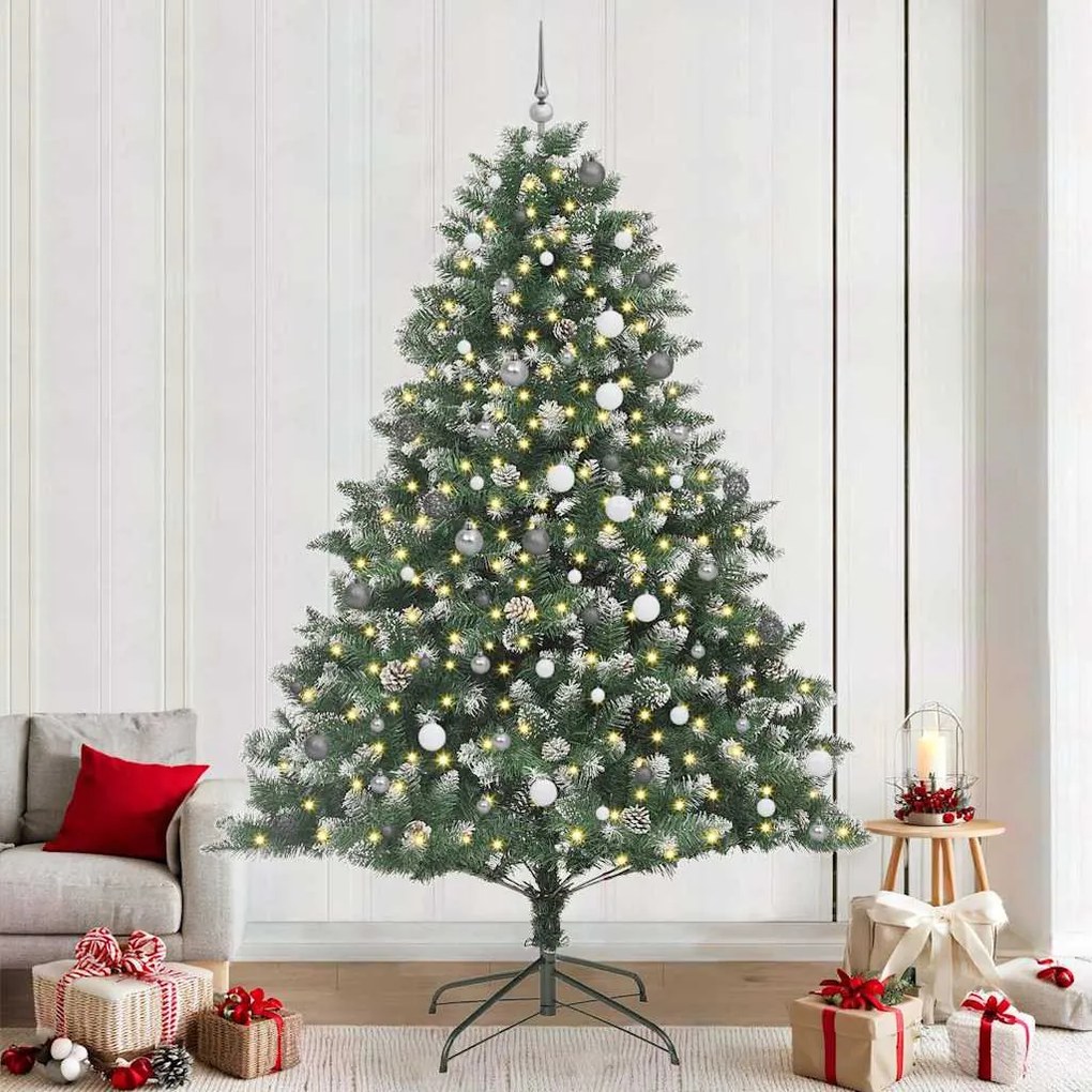 Műkarácsonyfa LED -es lámpákkal Zöld 240cm PVC