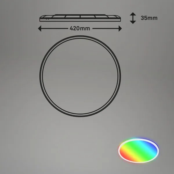 Briloner 7494016-LED RGBW dimmelhető mennyezeti lámpa, okos LED/22W/230V, 4000K, + távirányító, Tuya-kompatibilis Wi‑Fi