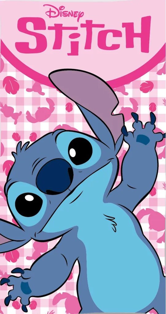 Disney Lilo és Stitch, A csillagkutya Pink Fun fürdőlepedő, strand törölköző 70x140cm (Fast Dry)