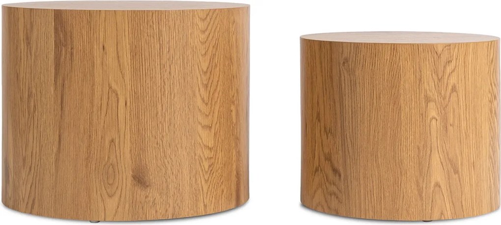 Dohányzóasztal szett natúr tölgy színben LEILA