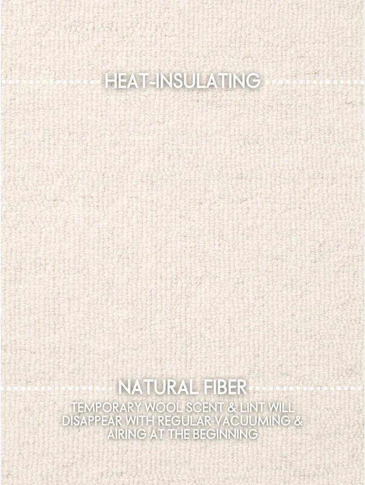 Krémszínű kézi szövésű gyapjú szőnyeg 140x200 cm Puristic Knots – Elle Decoration