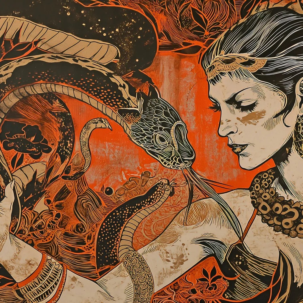 Poszter 100x100cm Beszélgetés a kígyóval